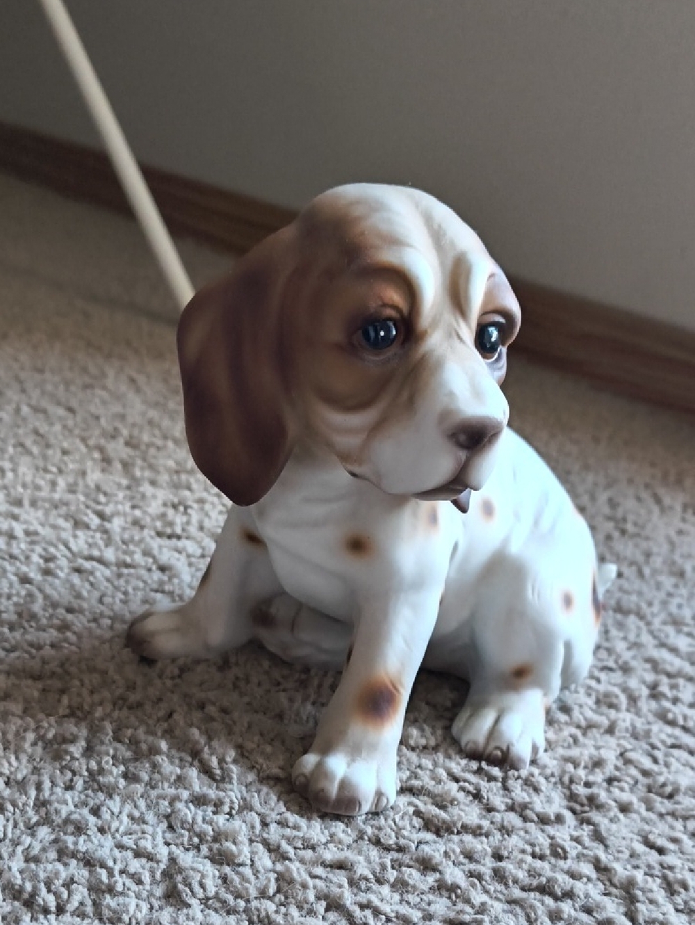 Brown and White Puppy Figurine Dog Decor - Unbranded
